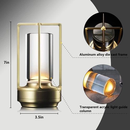 HOCC Portable Metal Desk Lamp (Gold)