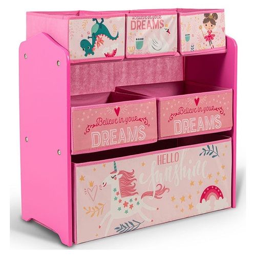 Unicorn Design Toy Organizer With Storage Bin Pink Width 63cm X Depth 30cm X Height 60cmcentimeter