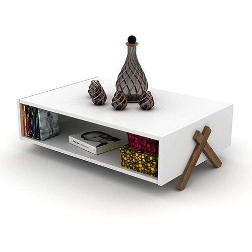 Kipp Coffee Table Walnut  White 94x60x28cm