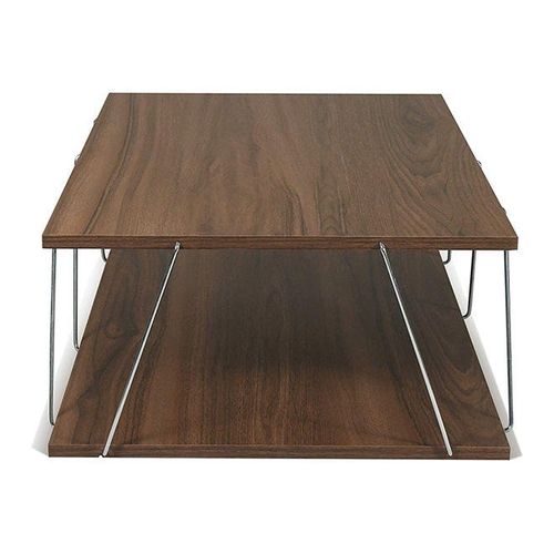 Tars Modern Coffee Table for Living Room Walnut Chrome