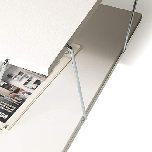 Tars Modern Coffee Table for Living Room White Chrome