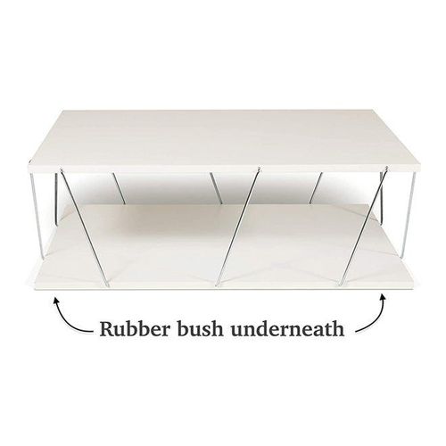 Tars Modern Coffee Table for Living Room White Chrome
