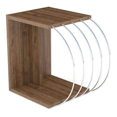 Case End table Walnut Chrome