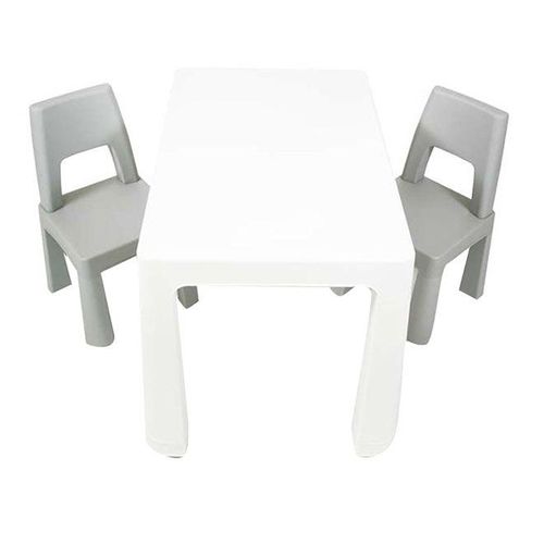 3-Piece Study Table And Chair Set White/Grey