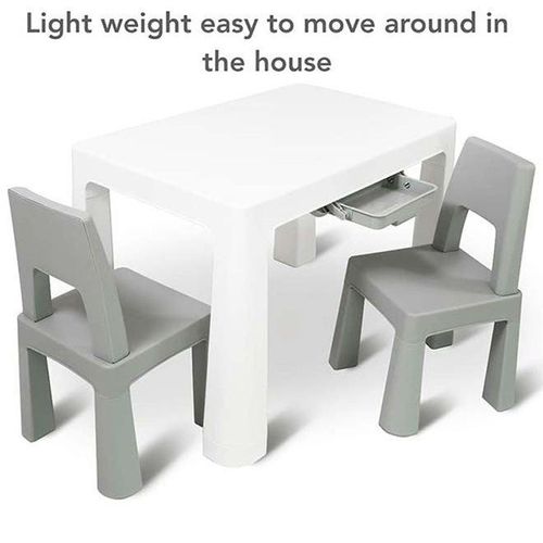 3-Piece Study Table And Chair Set White/Grey