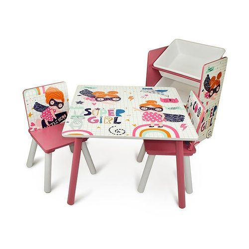 2-Piece Chair With Table Set Multicolour