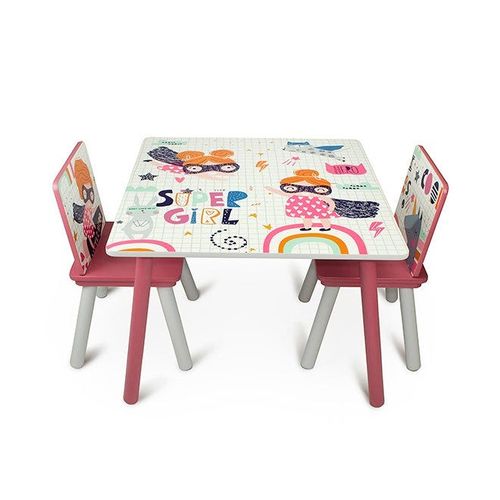 2-Piece Chair With Table Set Multicolour