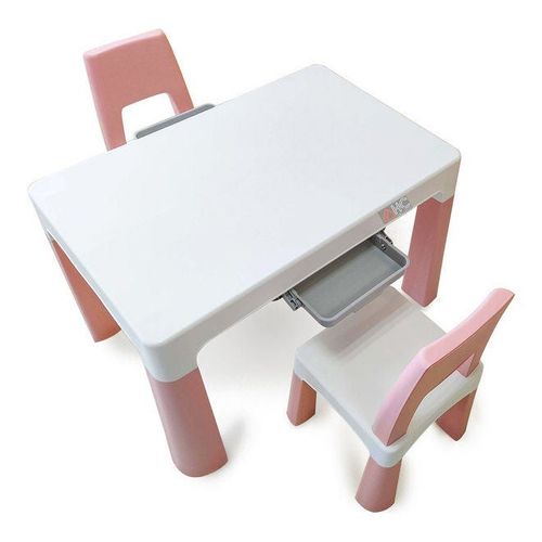 Multi Functional Early Learning Study Table Chair Set White/Pink
