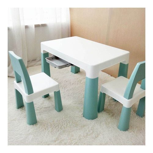 Multi Functional Early Learning Study Table Chair Set White/Teal