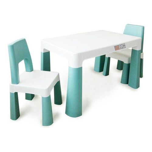 Multi Functional Early Learning Study Table Chair Set White/Teal