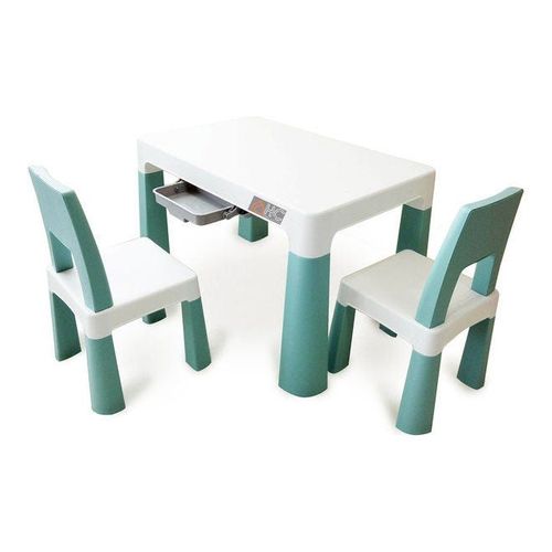 Multi Functional Early Learning Study Table Chair Set White/Teal