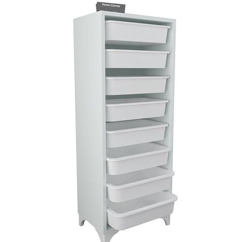 8 Compartment Multi-Purpose Cabinet White 45x116.5x30cm