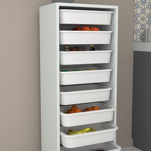 8 Compartment Multi-Purpose Cabinet White 45x116.5x30cm