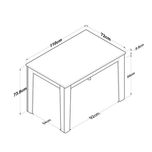 Kitchen Table Dining Table 110 X 72 Cm White