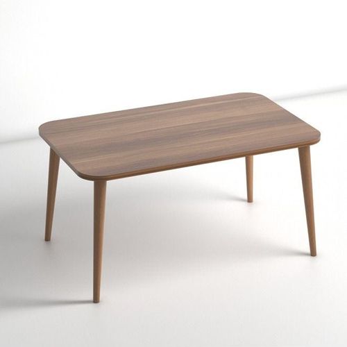 Soul Made In Turkey Modern Coffee Table Centre Table For Living Room, Easy Assembly Wood Legs - Walnut