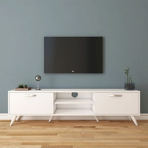 Tv Unit Modern Free Standing Tv Stand 180 Cm - White