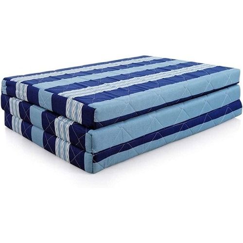 Folding Foam Mattress With Storage Bag Carry Case For Tri Fold Guest Bed Mattress, Camping Cot Or Floor Mat Twin In Blue
