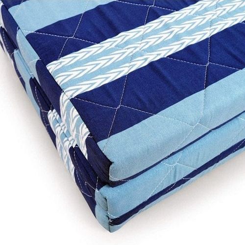 Folding Foam Mattress With Storage Bag Carry Case For Tri Fold Guest Bed Mattress, Camping Cot Or Floor Mat Twin In Blue