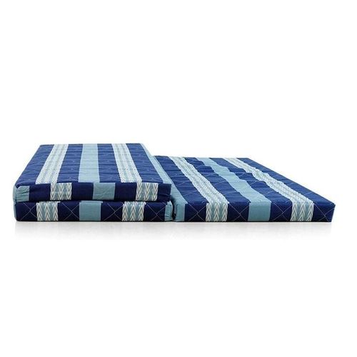 Folding Foam Mattress With Storage Bag Carry Case For Tri Fold Guest Bed Mattress, Camping Cot Or Floor Mat Twin In Blue