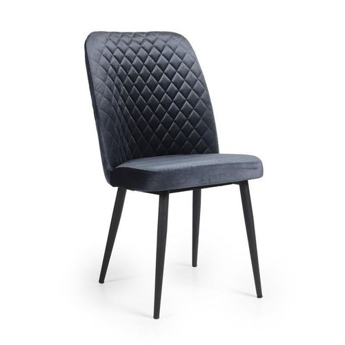 Tufi Dining Room Chairs Set of 4 Velvet fabric Living Room Chair Kitchen Chair Black Metal steel Legs Chair (Set of 4) - Steel Blue