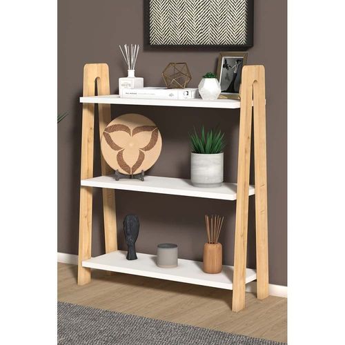 COMO Made In Turkey Modern Book Shelves for Living Room or Study Room Book Shelve, Easy Assembly Book Shelf - Oak and White