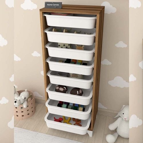 Compo Multifunctional Cabinet (8 Baskets, Walnut)