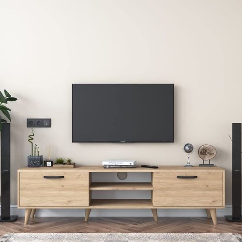 Tv Unit Modern Free Standing Tv Stand 180 cm - Oak