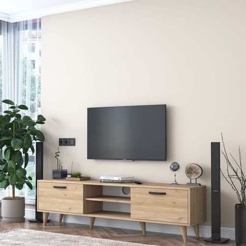 Tv Unit Modern Free Standing Tv Stand 180 cm - Oak