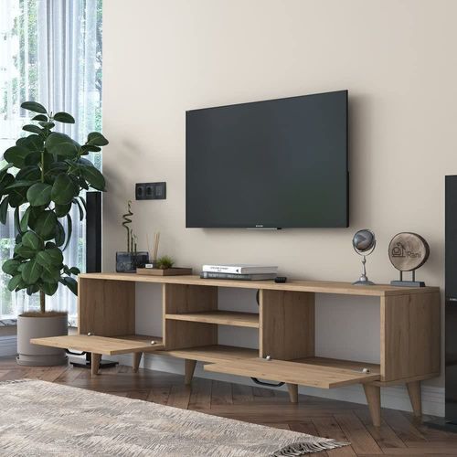 Tv Unit Modern Free Standing Tv Stand 180 cm - Oak