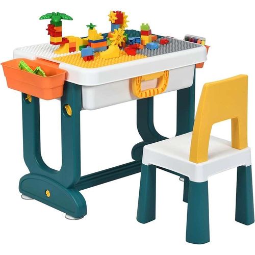 5-in-1 Children's Activity Table Play Table Children's Desk with Storage Space, Children's Seating Set, Building Block Table, Sand Table, Water Table with