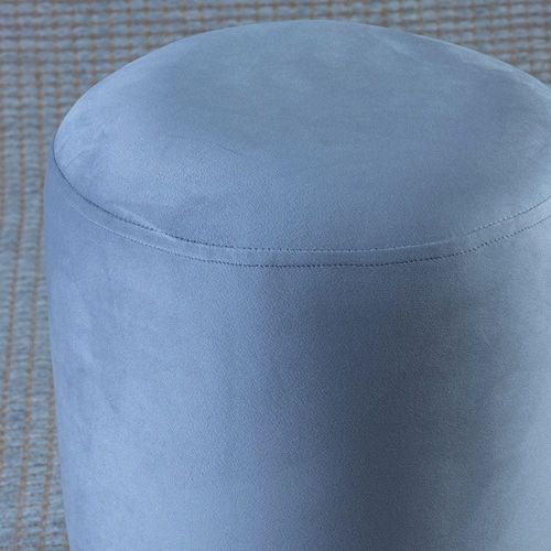 Home Canvas Ellie Pouffe Velvet Fabric 30cm Dia Brown
