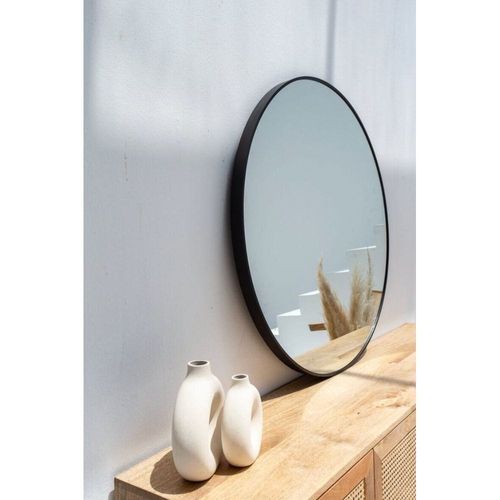 Black Round Wall Mirror 