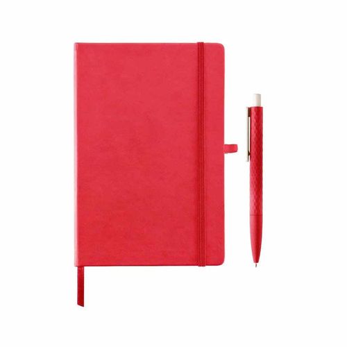 Pack of 5 - Giftology - Libellet A5 Notebook w/ Pen Set  - Red