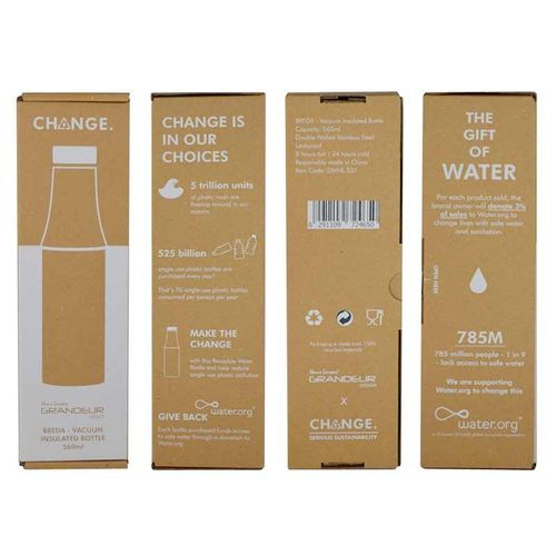 Breda - Change Collection Insulated Water Bottle - Grey