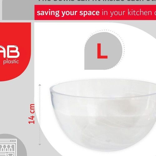 Gab Plastic Set of 2 bowls of different sizes Acrylic