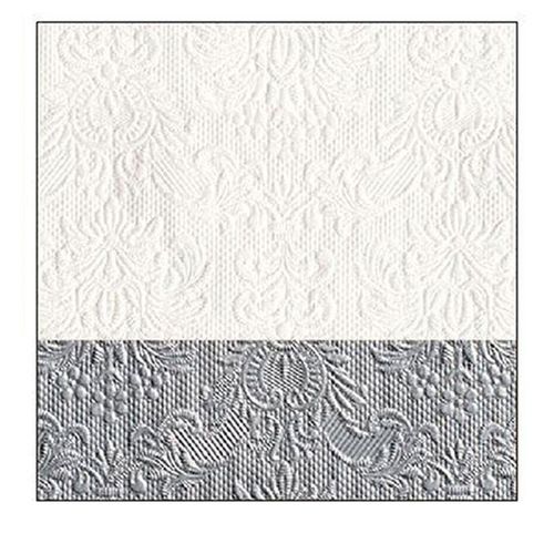 Ambiente Small Embossed Napkins, Dip Silver