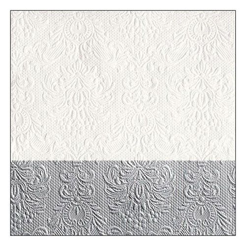 Ambiente Large Embossed Napkins, Dip Silver