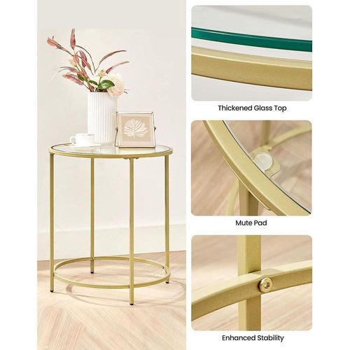 End table Glass, Gold, Ulgt20G