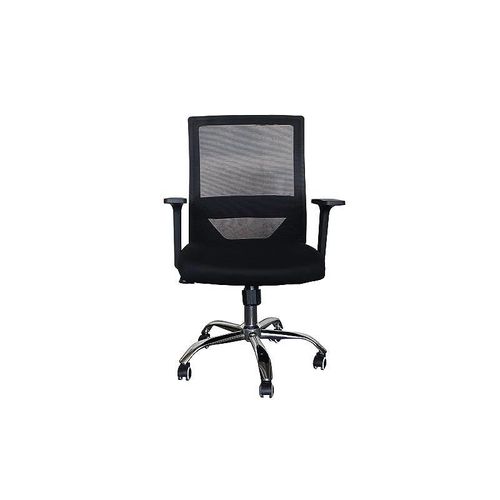 Ergonomic Adjustable Office Chair with Adjustable Arm Rests, Lumbar Support, Contoured Back, and Seat Cushion - Comfortable Seating Solution for Office and Home - Premium Medium back Black