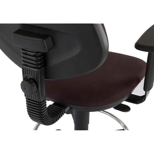Sandra 1210Adk Task Chair With Arms, Low Back Task Chair Draft Kit To Increase Height, Double Wheel Rolling Castors (Peat)