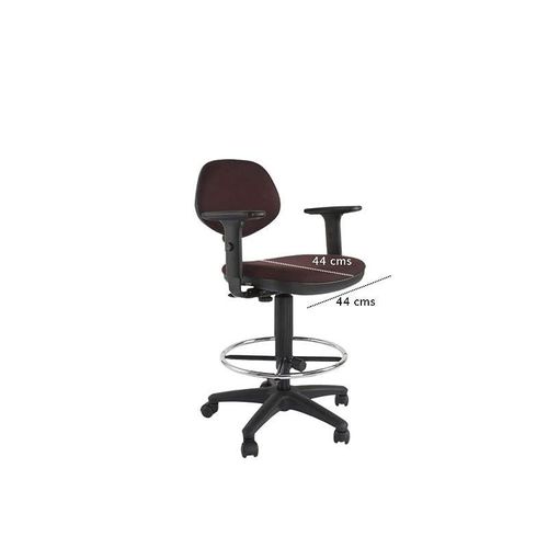Sandra 1210Adk Task Chair With Arms, Low Back Task Chair Draft Kit To Increase Height, Double Wheel Rolling Castors (Peat)
