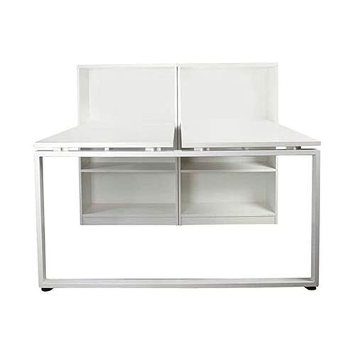 Projekt Modern Workstation Design With Side Cabinet Bookcase Metal Frame (240 CM)