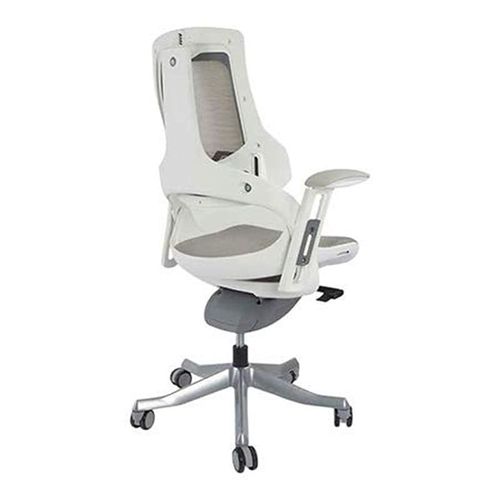 Robotto 608 - Back Office Chair - Made Up Of Mesh, Ergonomic Office Chair - Traditional In Style and Adjustable Backrest (Medium Back, White)
