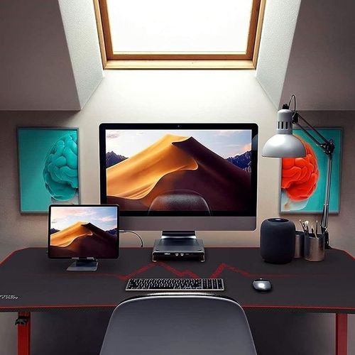 ContraGaming by Gaming Table MY 1160 Red with Carbon Fiber Top with AM K5 Pro Headset Combo