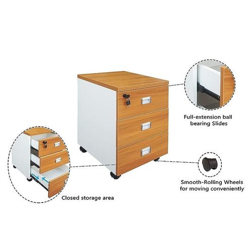 Melamine On Mdf Moderno A01 L-Shaped Corner Design Executive Desk With Wire Management -W200Cms X D195Cms X H75Cms (Brown)