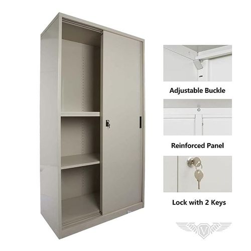 Victory Steel Japan OEM Glass Sliding Door Steel Bookshelf (Steel Sliding Door)