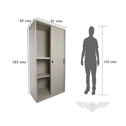 Victory Steel Japan OEM Glass Sliding Door Steel Bookshelf (Steel Sliding Door)
