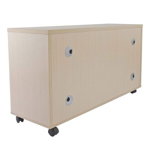 Melamine On Mdf Carre 239 Side Extension Cabinet - Contemporary and Spacious Wooden Cabinet With Shelves and Drawer Storage - 60Cm X 120Cm X 40 Cm (White) (Oak)