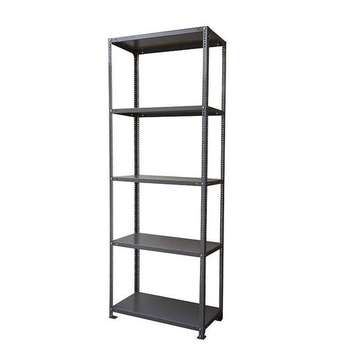 Stainless Steel Stahl Slotted Angle Shelving Rack- Traditional &amp; Compact Style Shelves and Racks with Dark Grey Finish on Stainless Steel