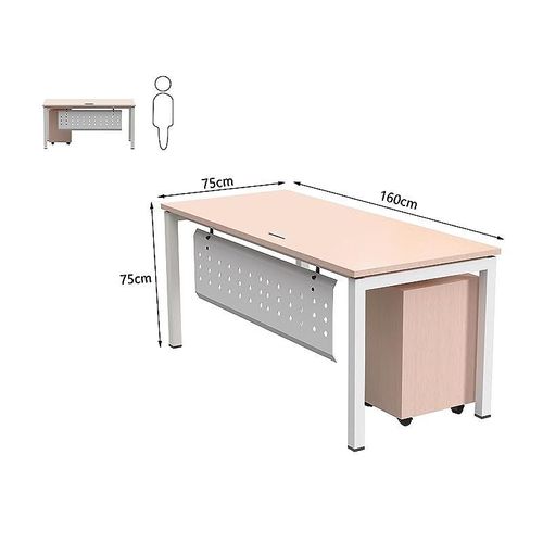 Figura 72-16 Oak Modern Workstation Material-Melamine on MDF
